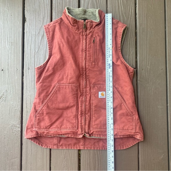 Carhartt Women’s Sherpa Lined Vest Vintage Rose Size Medium WV001 VRS RARE, EUC - Picture 2 of 12